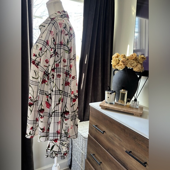 RACHEL Rachel Roy Floral Plaid Blouse - Picture 3 of 6